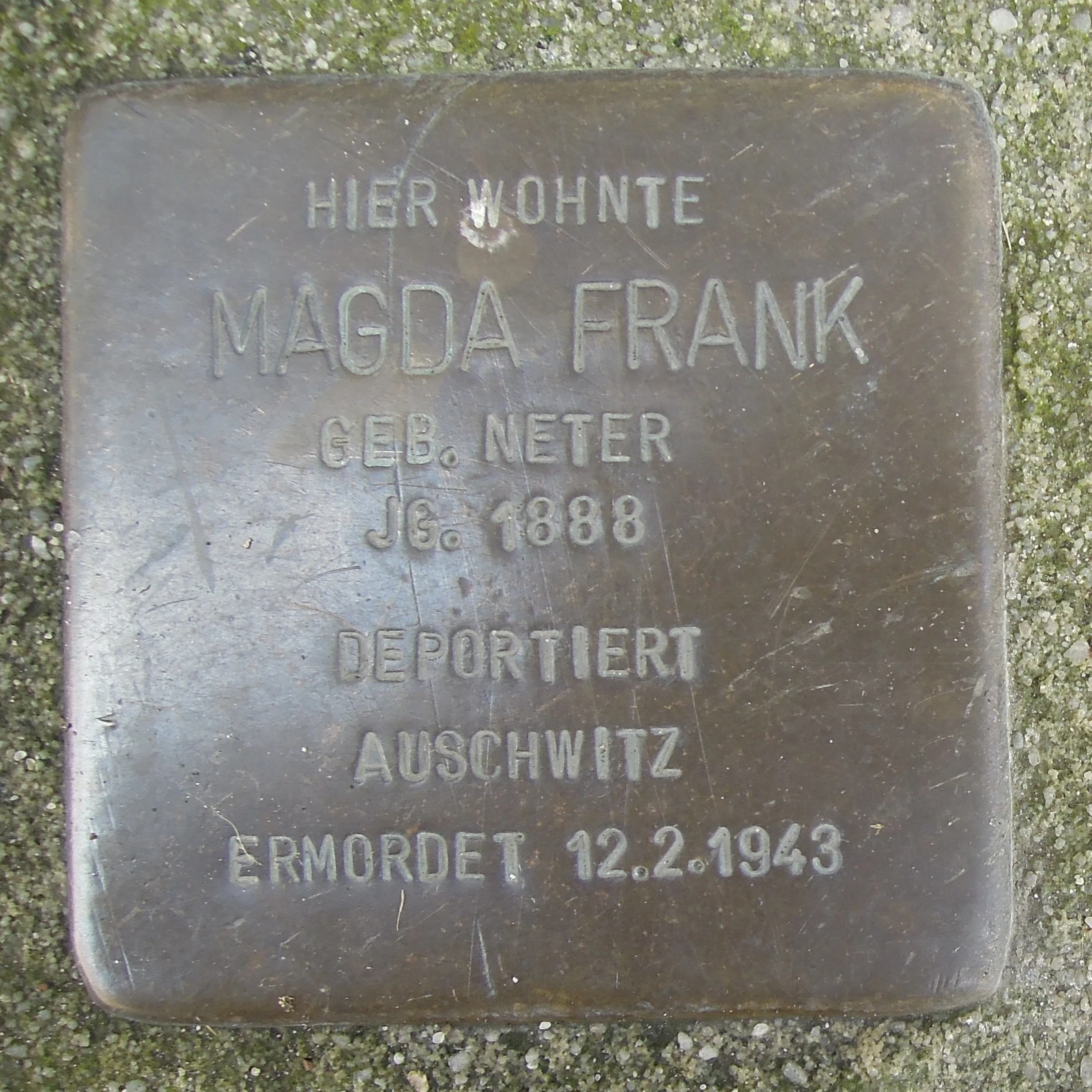 Magda Frank geb. Neter